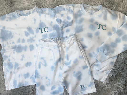 Personalised Three Piece Tie Dye Short Set With T-Shirt