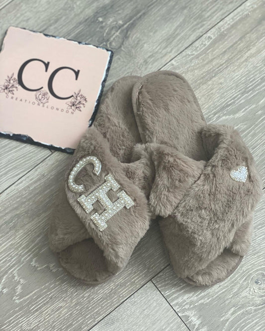 Fluffy Initial Children’s Slippers