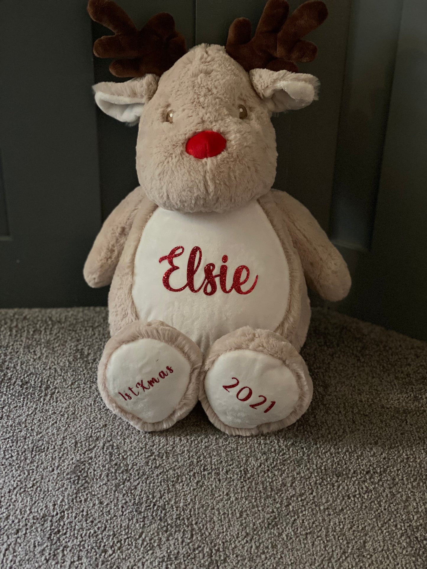 Personalised Reindeer Soft Toy/Pyjama Case