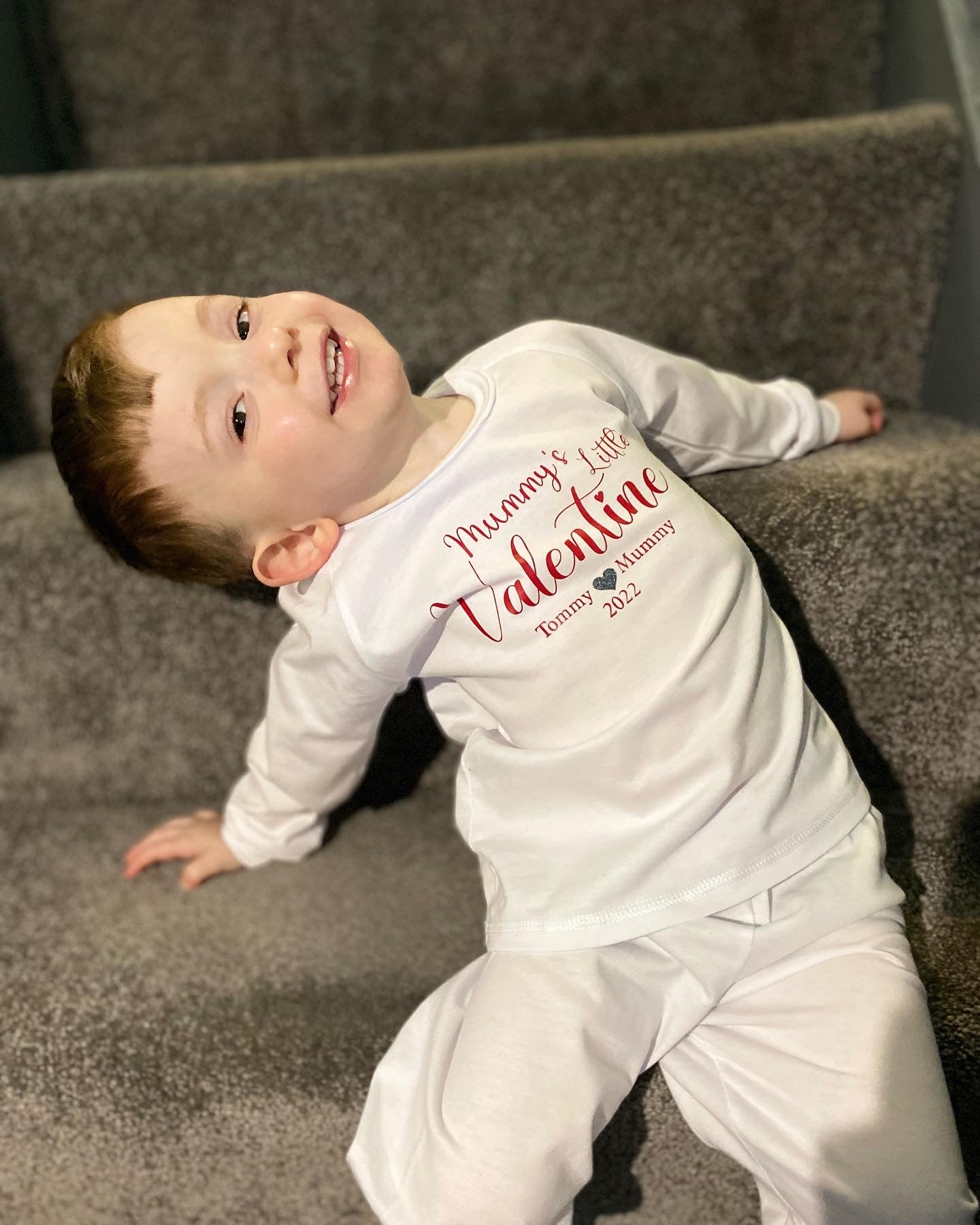 Personalised White Valentine’s Pyjamas