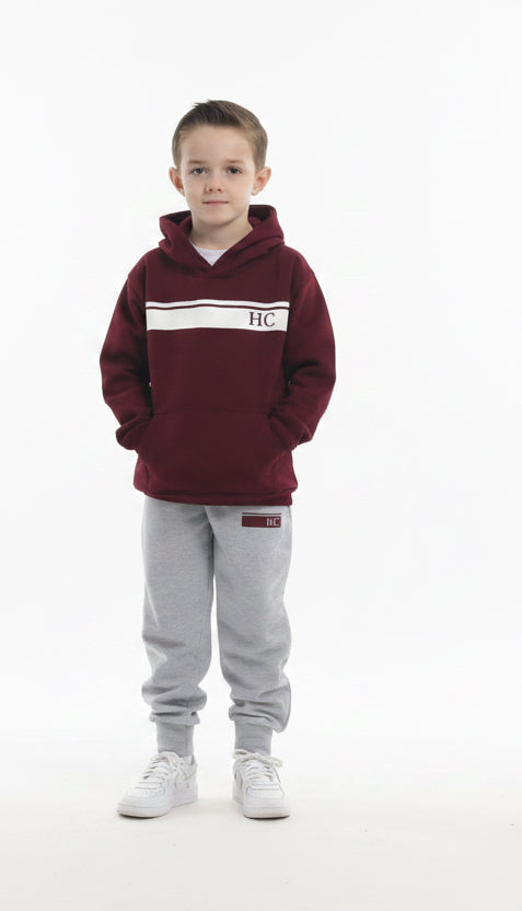 Block and Line Burgundy/Grey Tracksuit