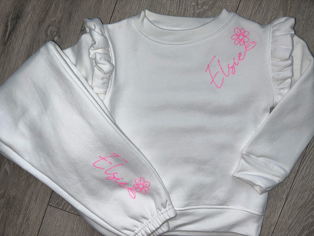 Girls Frill Personalised Tracksuit