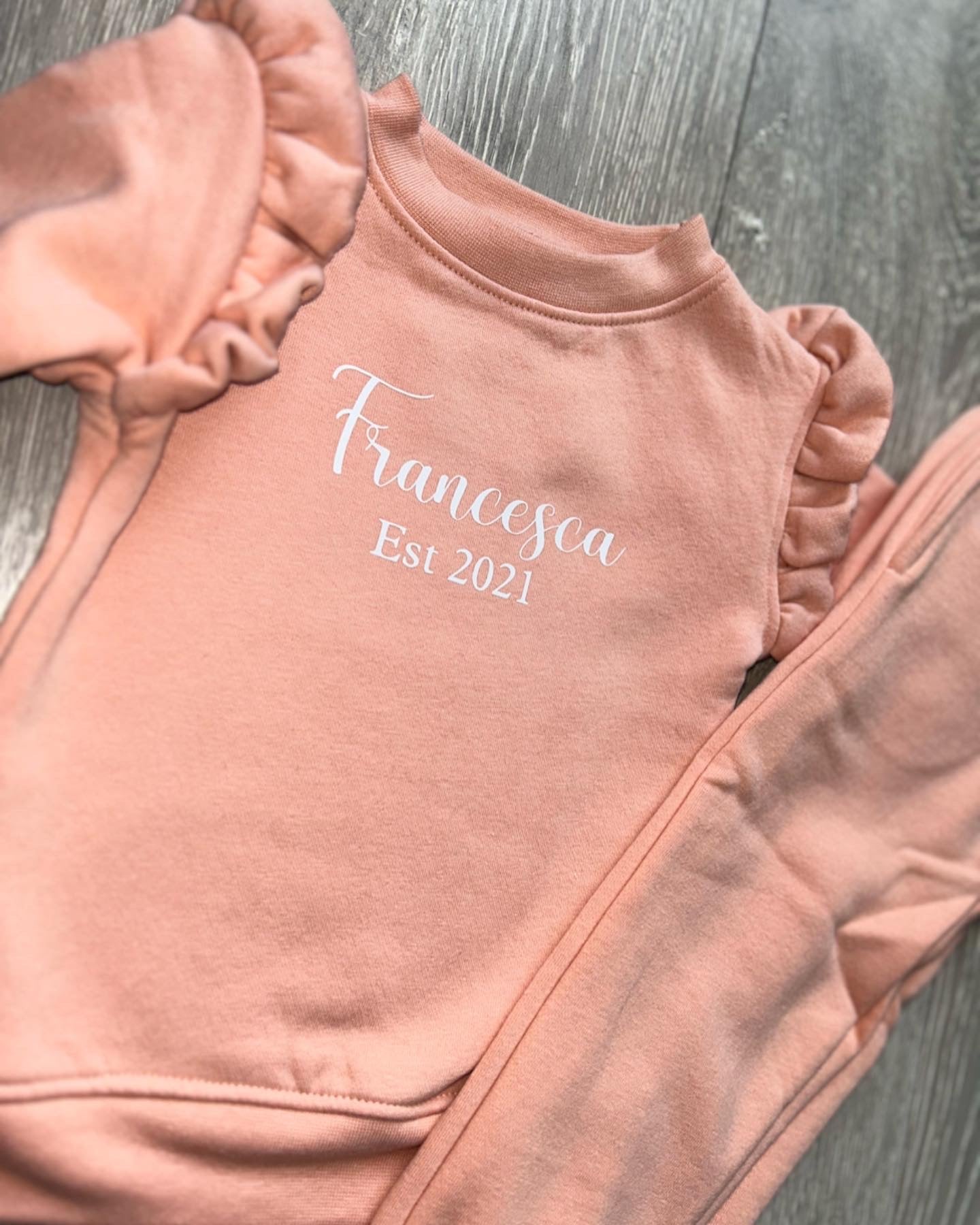 Girls Frill Est Personalised Tracksuit