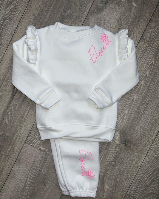 Girls Frill Personalised Tracksuit