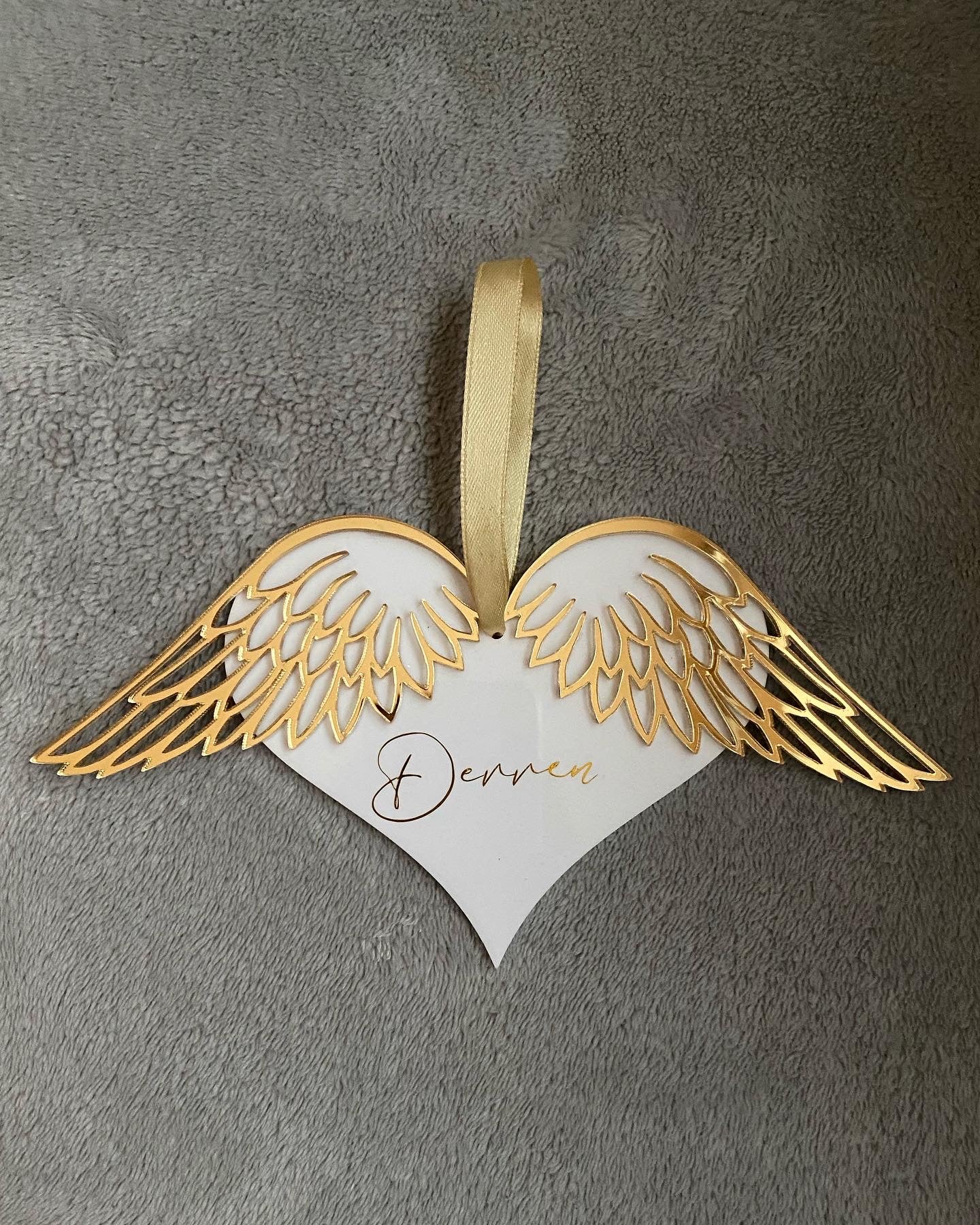 Personalised Memorial Angel Wing Decoration