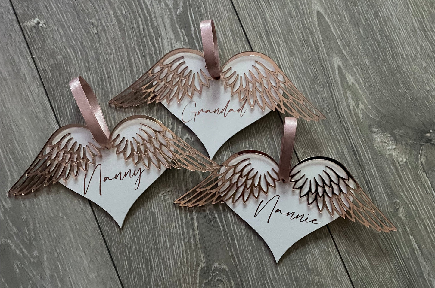 Personalised Memorial Angel Wing Decoration