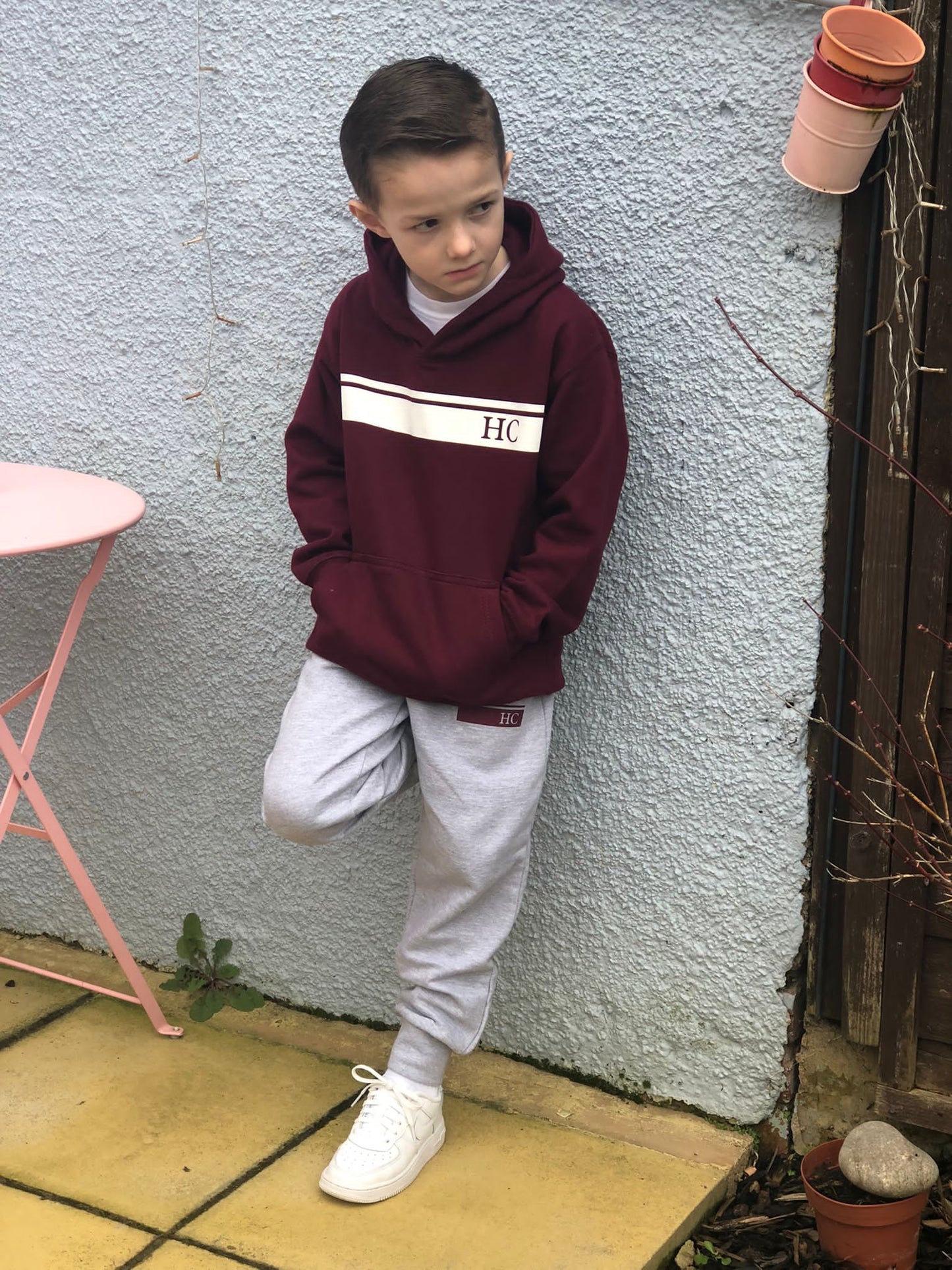 Block and Line Burgundy/Grey Tracksuit