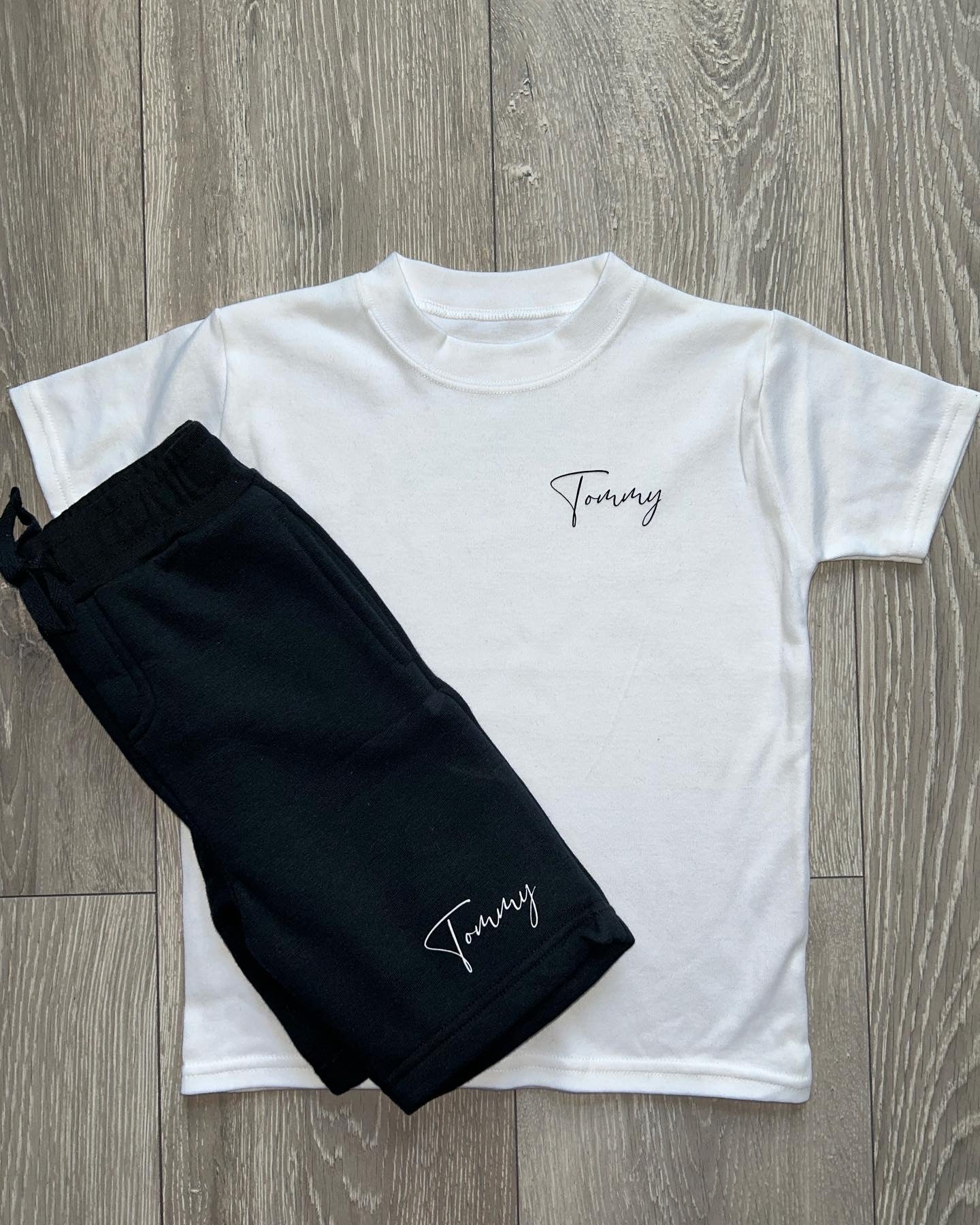 Script Name Short Set With T-Shirt