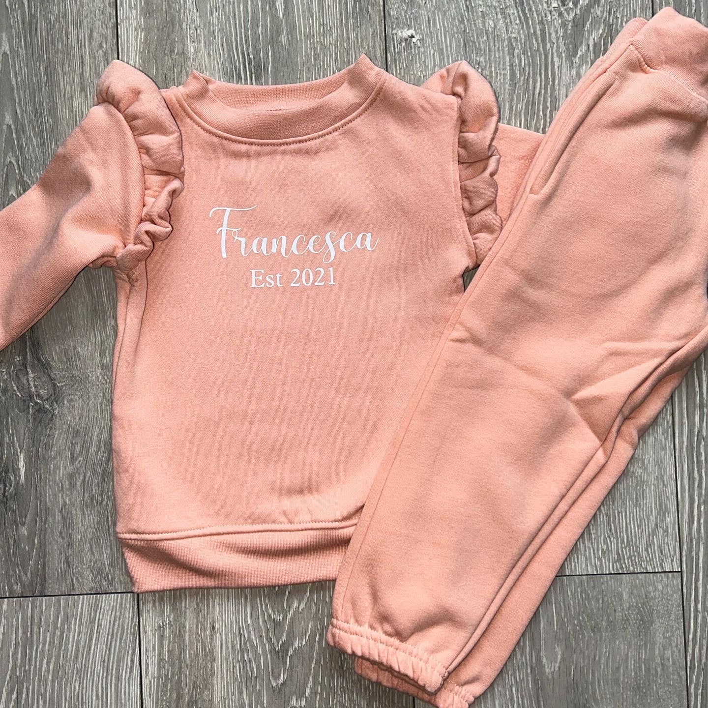 Girls Frill Est Personalised Tracksuit