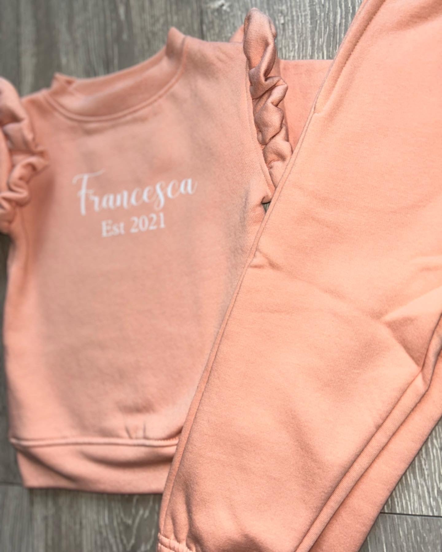 Girls Frill Est Personalised Tracksuit