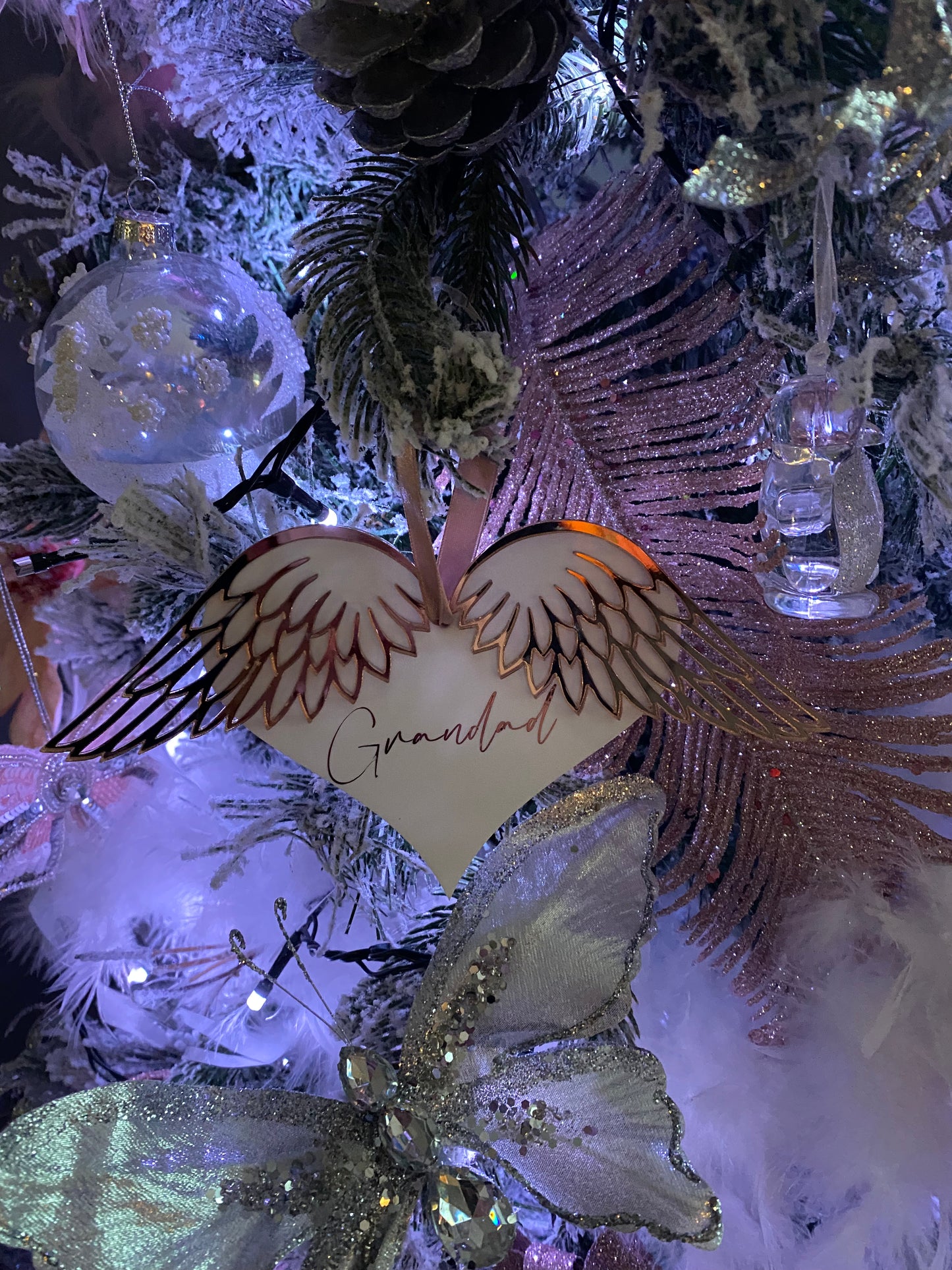 Personalised Memorial Angel Wing Decoration